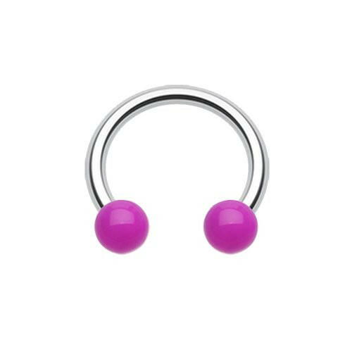 Neon UV Acrylic Horseshoe Circular Barbell Circular Barbell Impulse Piercings 5/16" (8mm) 1/8" (3mm) Purple