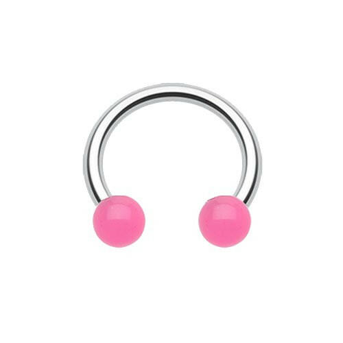 Neon UV Acrylic Horseshoe Circular Barbell Circular Barbell Impulse Piercings Pink