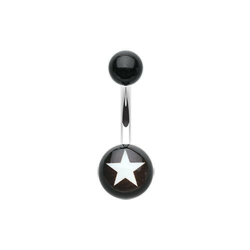 Nova Star Acrylic Belly Button Ring Navel Ring Impulse Piercings White