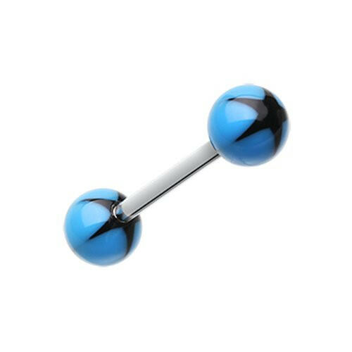 Nova Star Acrylic Top Barbell Tongue Ring Barbell Impulse Piercings Blue/Black