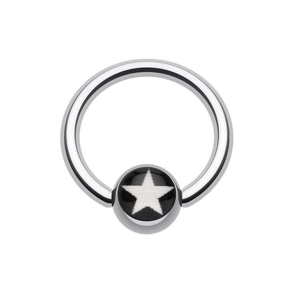 Nova Star Logo Ball Captive Bead Ring Captive Bead Impulse Piercings 16 GA (1.2mm) 3/8" (10mm)