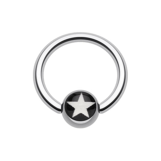 Nova Star Logo Ball Captive Bead Ring Captive Bead Impulse Piercings 16 GA (1.2mm) 3/8" (10mm)