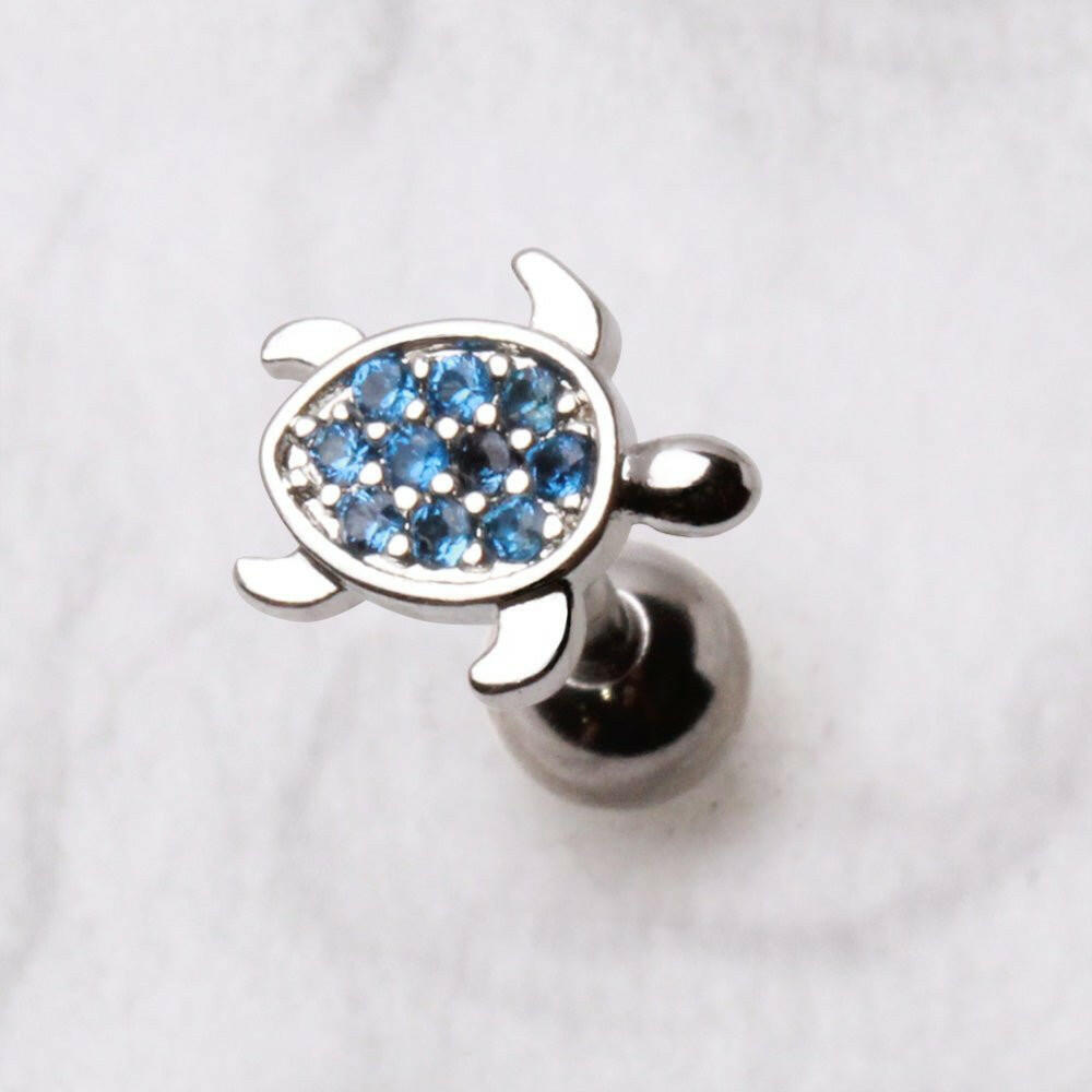 Ocean Blue Turtle Cartilage Earring Cartilage Earring Impulse Piercings