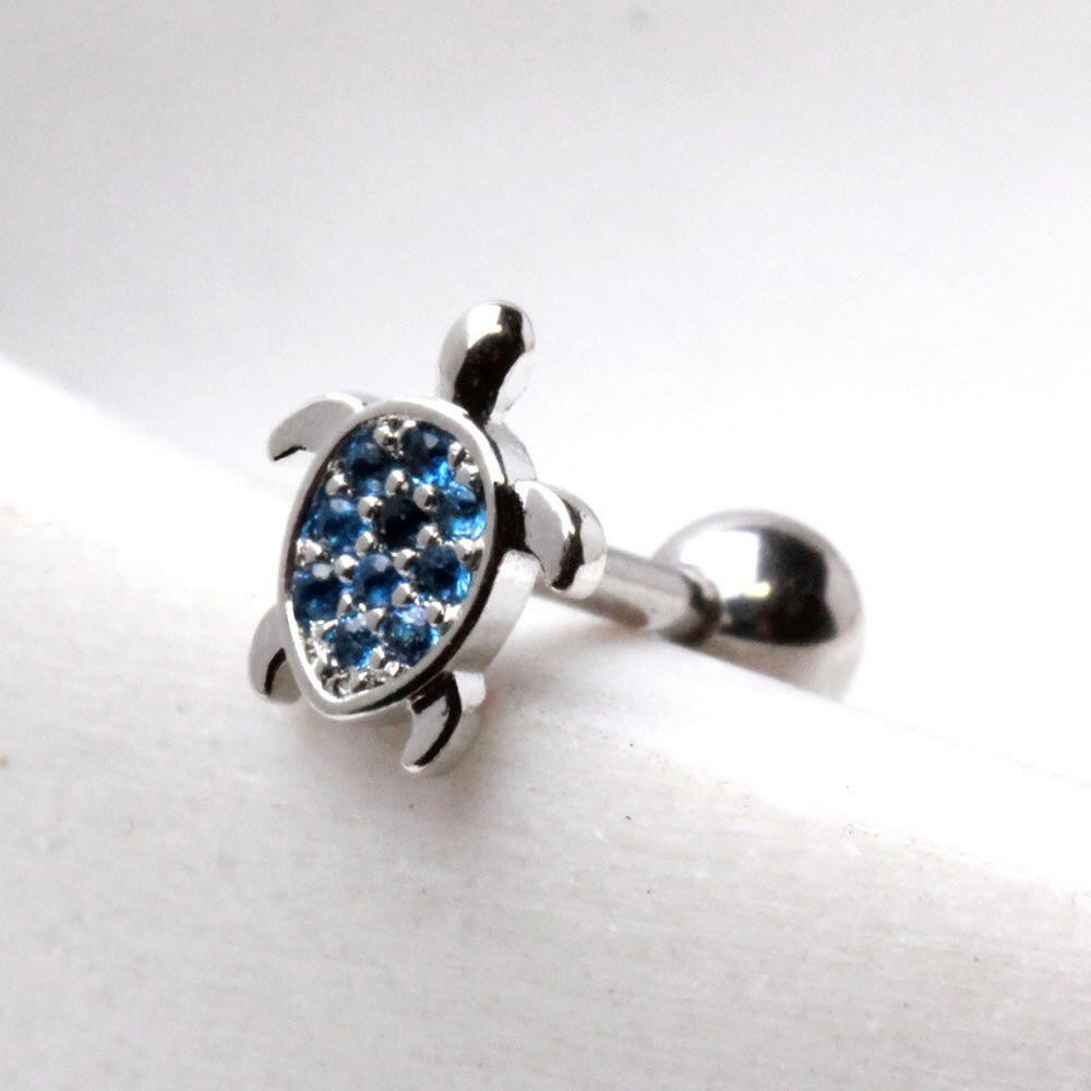 Ocean Blue Turtle Cartilage Earring Cartilage Earring Impulse Piercings