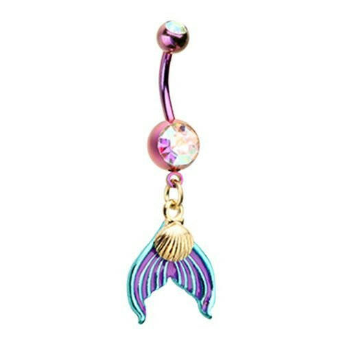 Oceanic Mermaid Tail Belly Button Ring Navel Ring Impulse Piercings