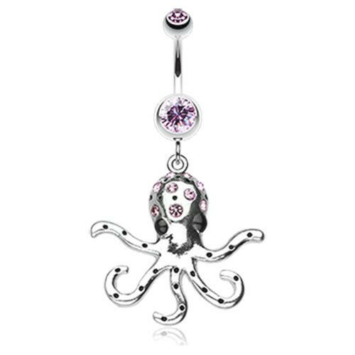 Octopus Sparkle Belly Button Ring Navel Ring Impulse Piercings Purple