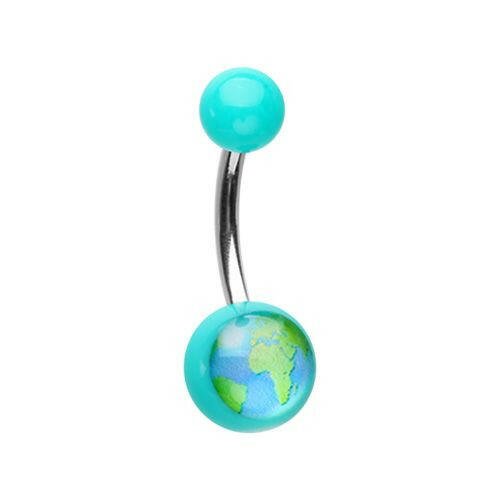 One World Acrylic Logo Belly Button Ring Navel Ring Impulse Piercings