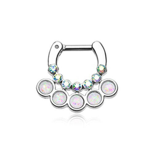 Opal Aureole Gemina Septum Clicker Septum Ring Impulse Piercings 16 GA (1.2mm) 1/4" (6mm)