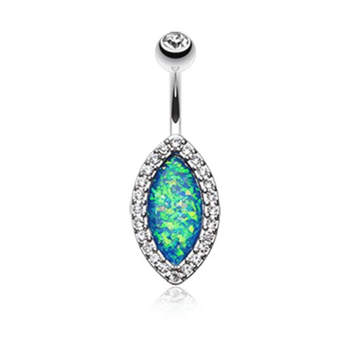 Opal Diamante Belly Button Ring Navel Ring Impulse Piercings