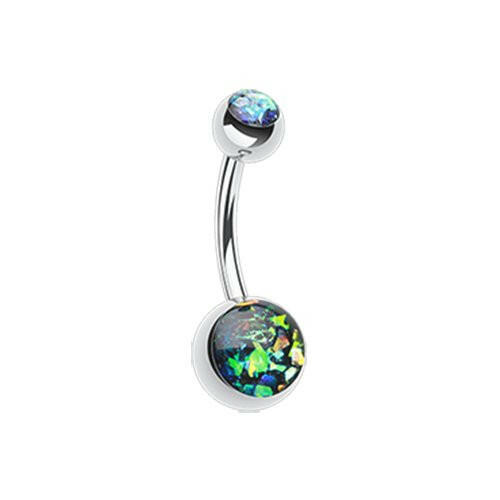 Opal Glitter Shower Basic Belly Button Ring Navel Ring Impulse Piercings Black