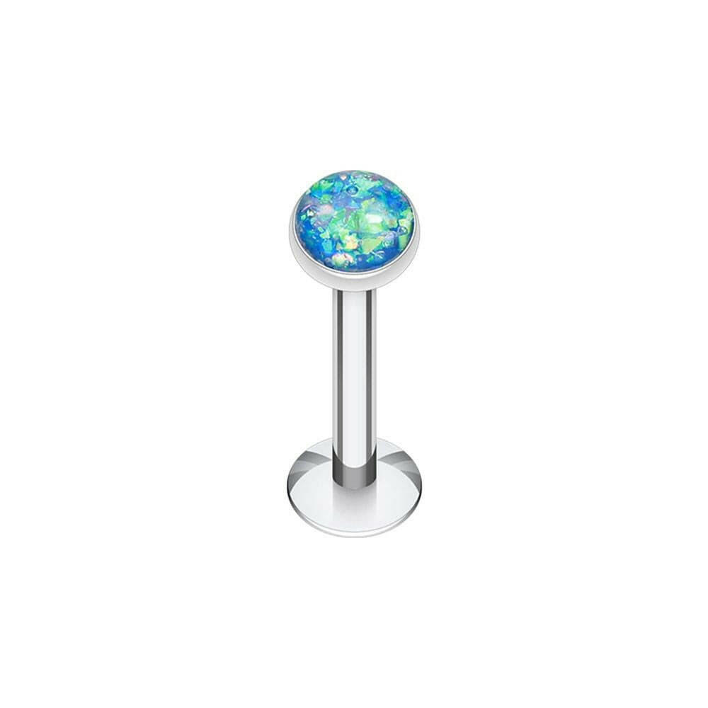 Opal Glitter Shower Dome Steel Labret Labret Impulse Piercings 5/16" (8mm) Blue