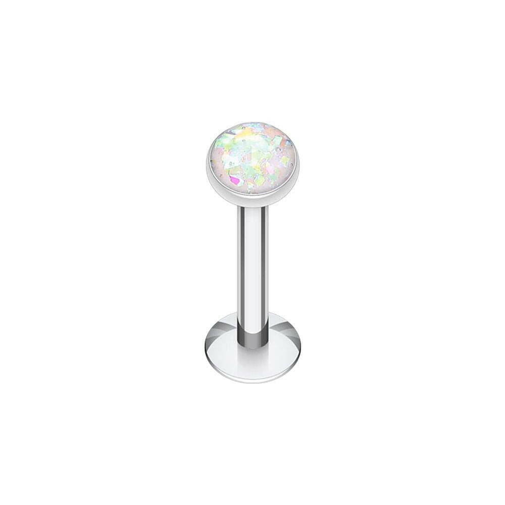 Opal Glitter Shower Dome Steel Labret Labret Impulse Piercings 5/16" (8mm) White