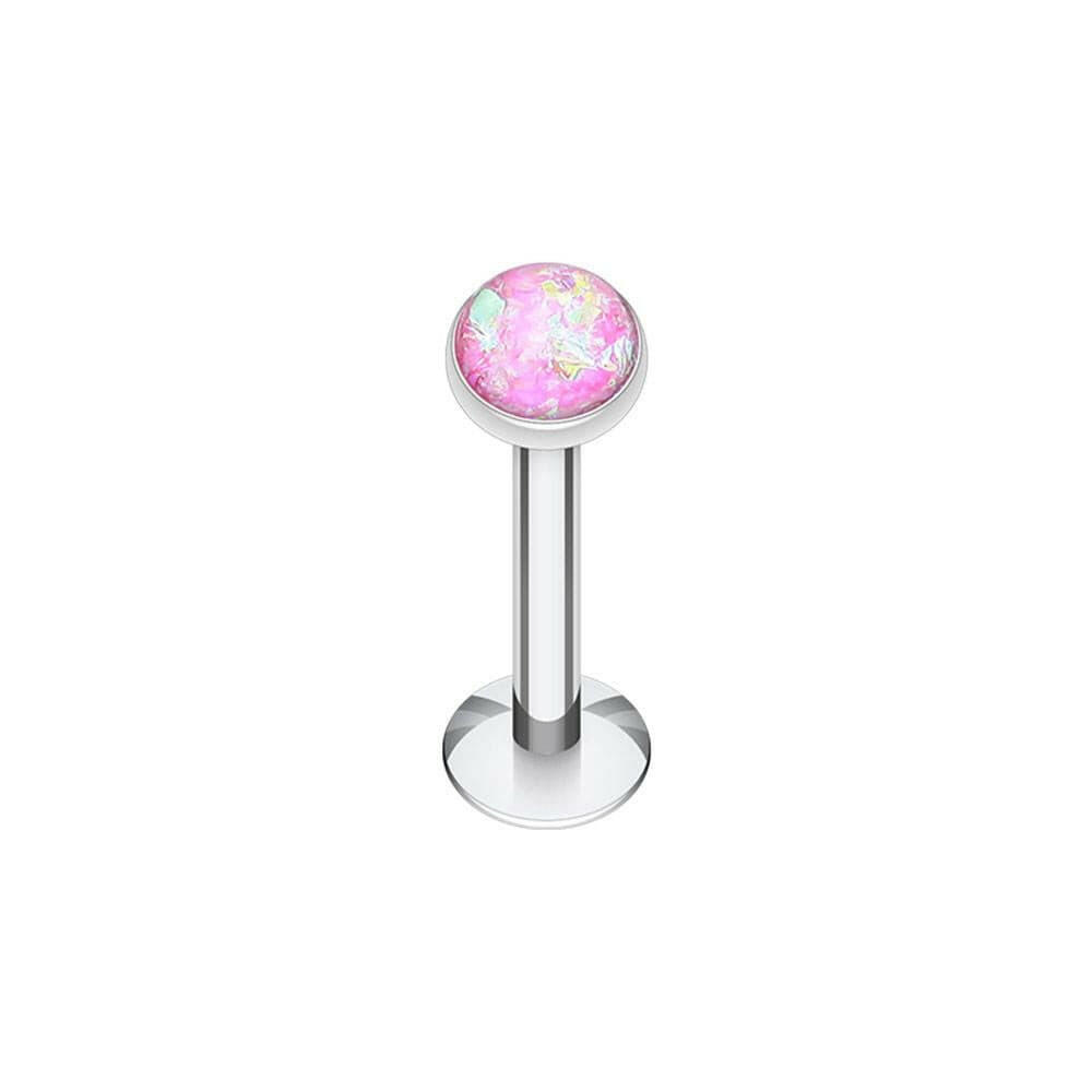 Opal Glitter Shower Dome Steel Labret Labret Impulse Piercings 5/16" (8mm) Pink