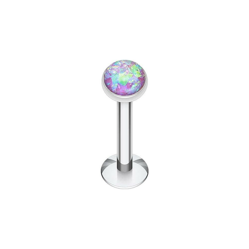 Opal Glitter Shower Dome Steel Labret Labret Impulse Piercings 5/16" (8mm) Purple