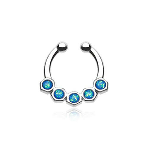 Opal Hexa Gemina Fake Septum Clip-On Ring Fake Septum Ring Impulse Piercings