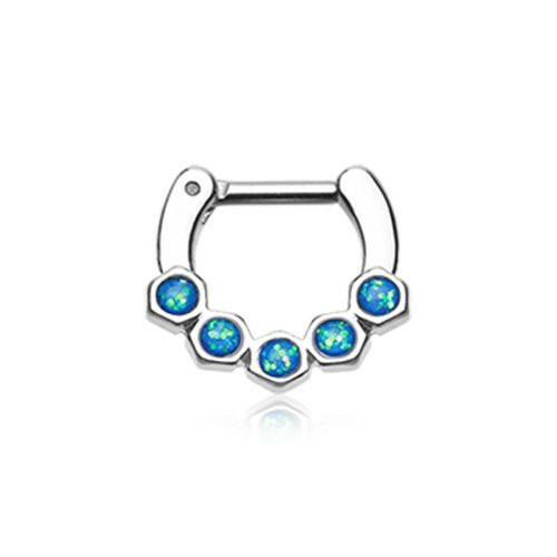 Opal Hexa Gemina Septum Clicker Septum Ring Impulse Piercings 16 GA (1.2mm) 1/4" (6mm)