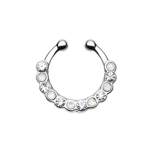 Opal Paradigm Fake Septum Clip-On Ring Fake Septum Ring Impulse Piercings Clear