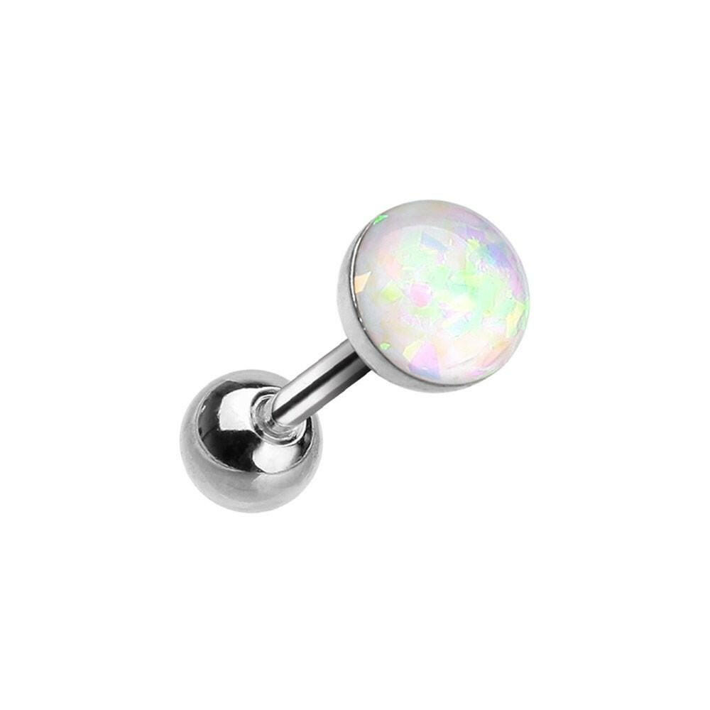 Opal Sparkle Cartilage Tragus Earring Cartilage Earring Impulse Piercings 1/8" (3mm) White