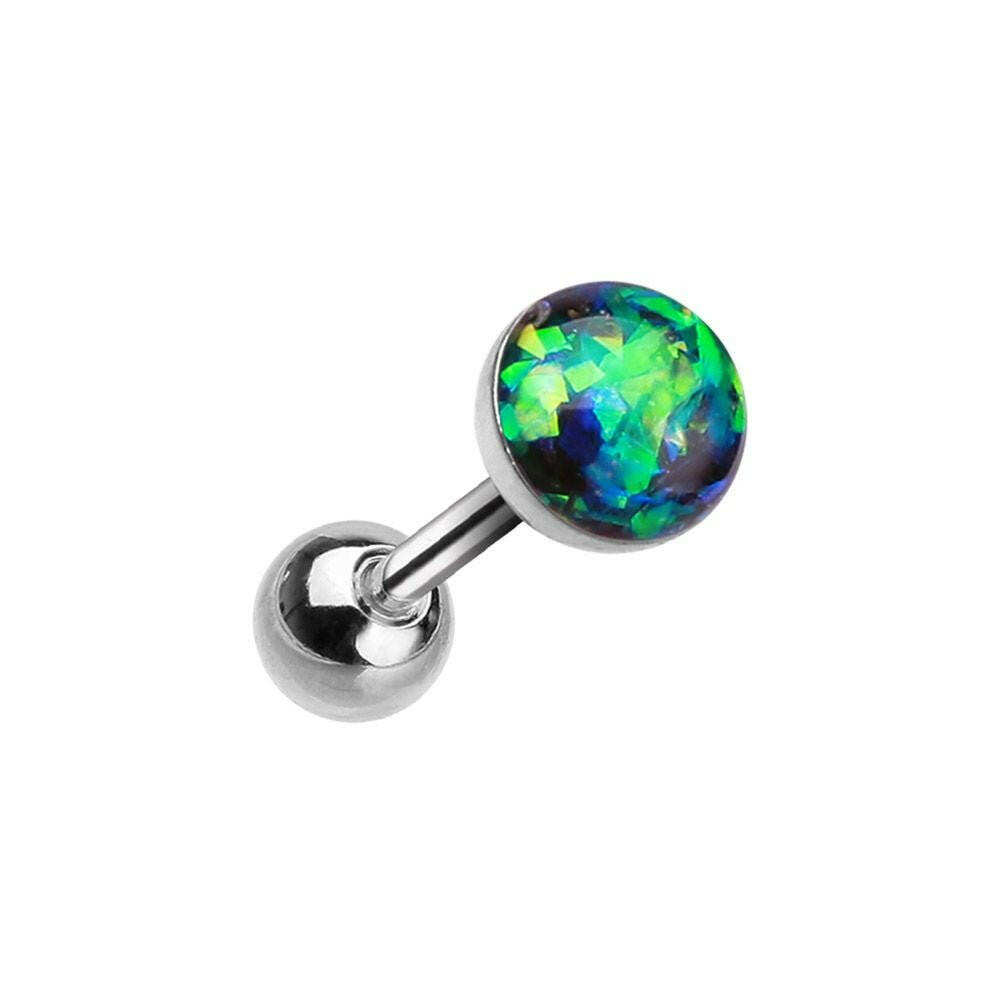 Opal Sparkle Cartilage Tragus Earring Cartilage Earring Impulse Piercings 1/8" (3mm) Black