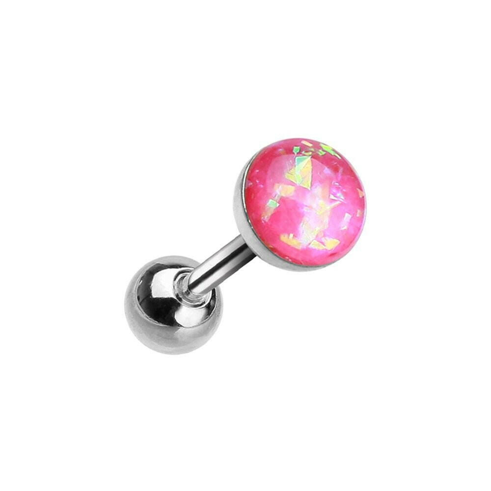 Opal Sparkle Cartilage Tragus Earring Cartilage Earring Impulse Piercings 1/8" (3mm) Pink