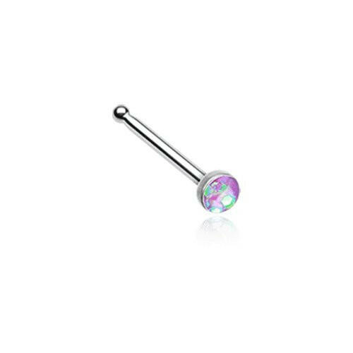 Opal Sparkle Nose Stud Ring Nose Ring Impulse Piercings 20 GA (0.8mm) Purple