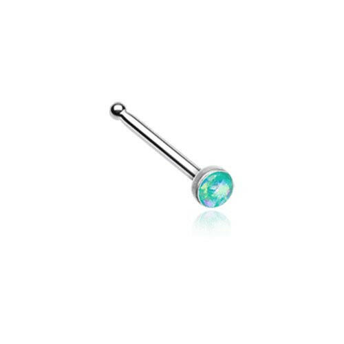 Opal Sparkle Nose Stud Ring Nose Ring Impulse Piercings 20 GA (0.8mm) Teal