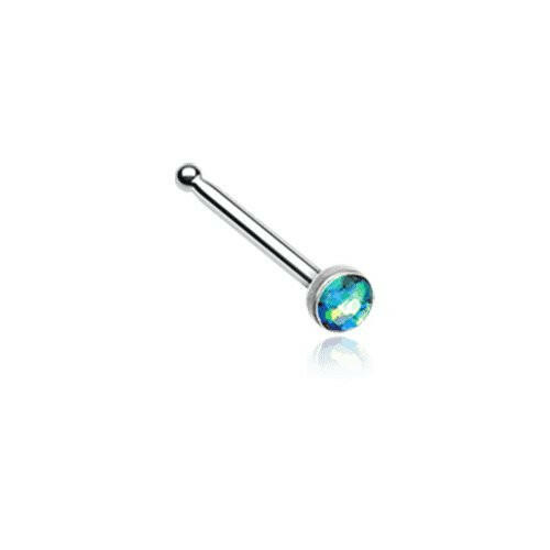 Opal Sparkle Nose Stud Ring Nose Ring Impulse Piercings 20 GA (0.8mm) Black