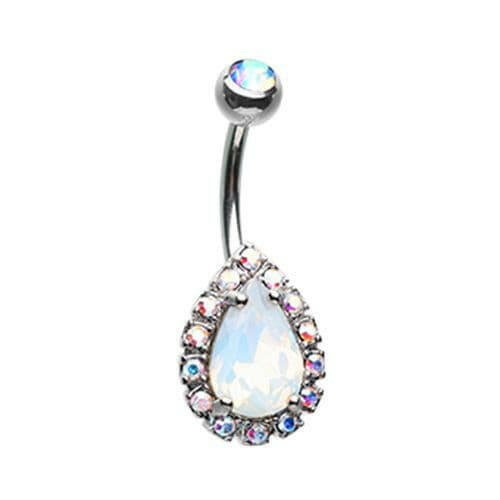 Opalescent Teardrop Belly Button Ring Navel Ring Impulse Piercings