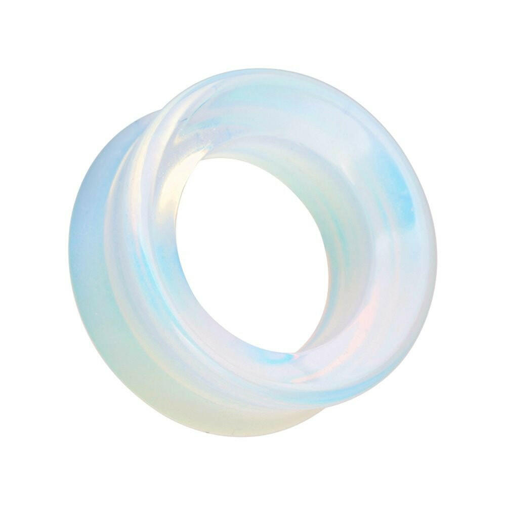 Opalite Stone Double Flared Eyelet Tunnel Ear Gauge Plug Plugs Impulse Piercings 2 gauge (6.5mm)