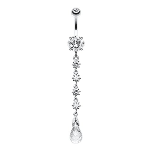 Opulent Crystalline Droplets Cubic Zirconia Belly Button Ring Navel Ring Impulse Piercings