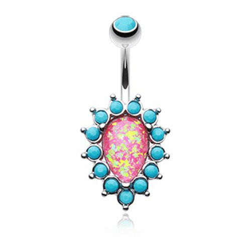 Opulent Opal Turquoise Belly Button Ring Navel Ring Impulse Piercings