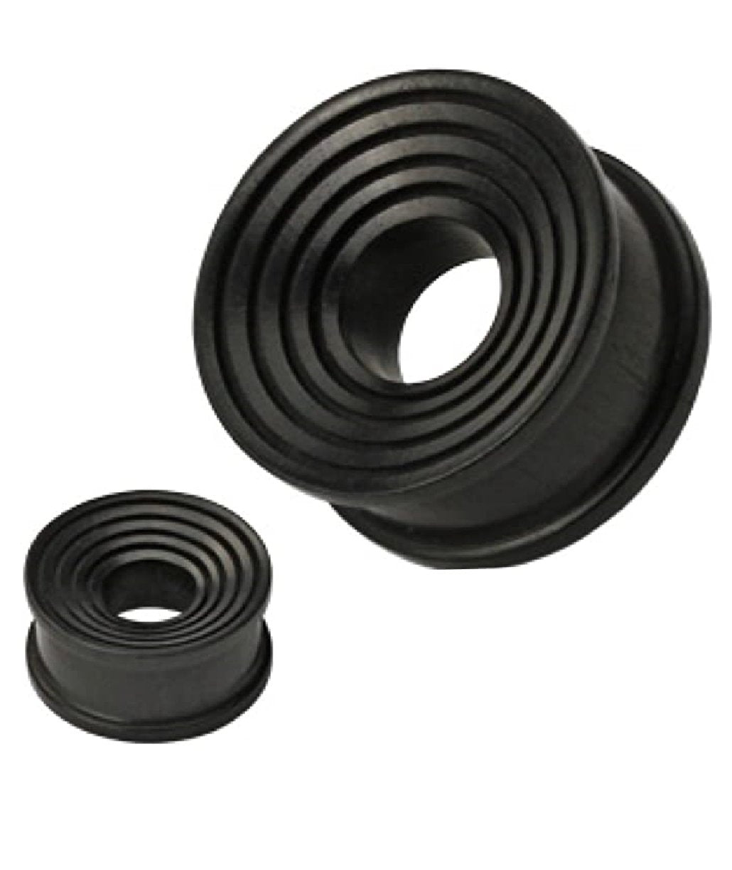 Organic Areng Ebony Wood Ring Grooves Concave Double Flat Flared Tunnel Plugs Plugs Impulse Piercings 2GA (6mm)