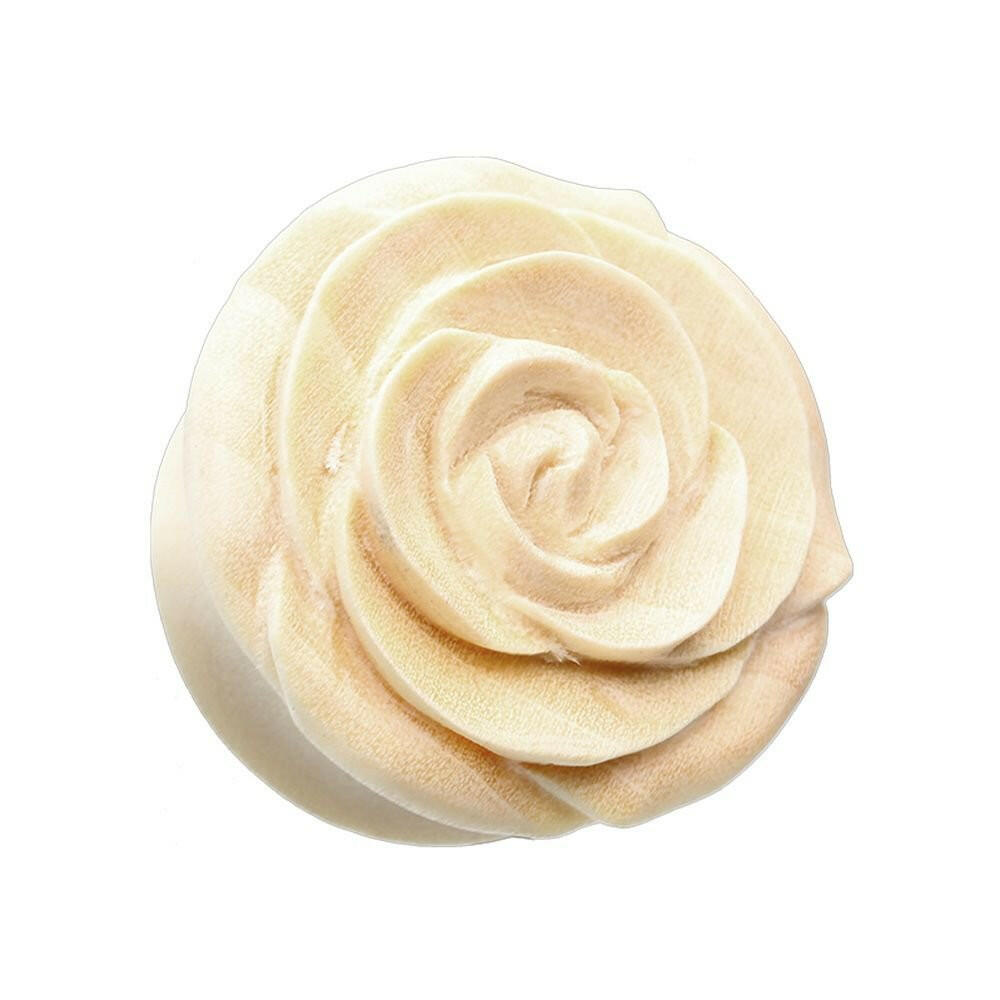 Organic Blooming Rose Crocodile Wood Double Flared Ear Gauge Plug Plugs Impulse Piercings 2 GA (6.5mm)