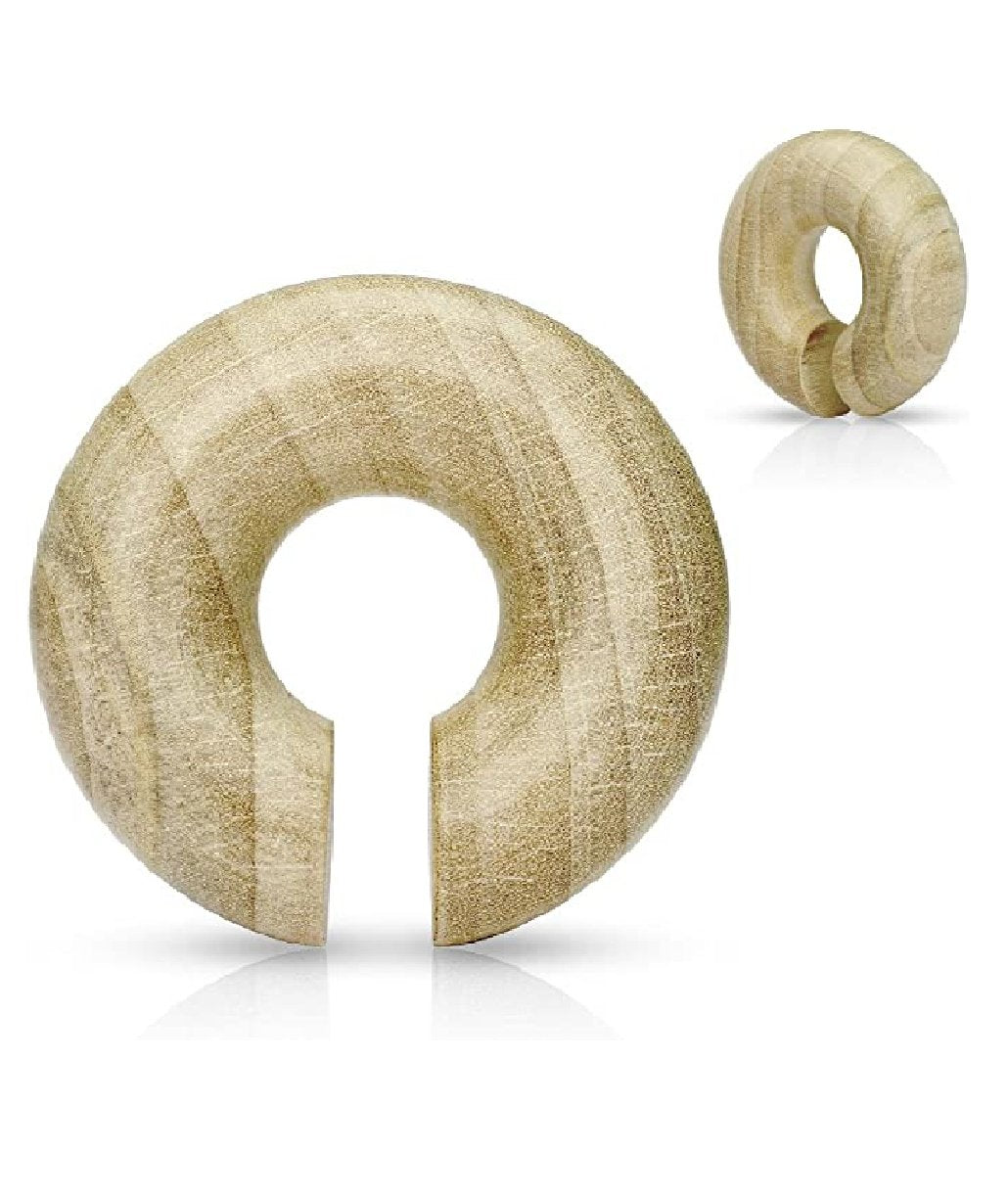 Organic Crocodile Wood Round Ear Spiral Taper Plugs Impulse Piercings 2GA (6mm)