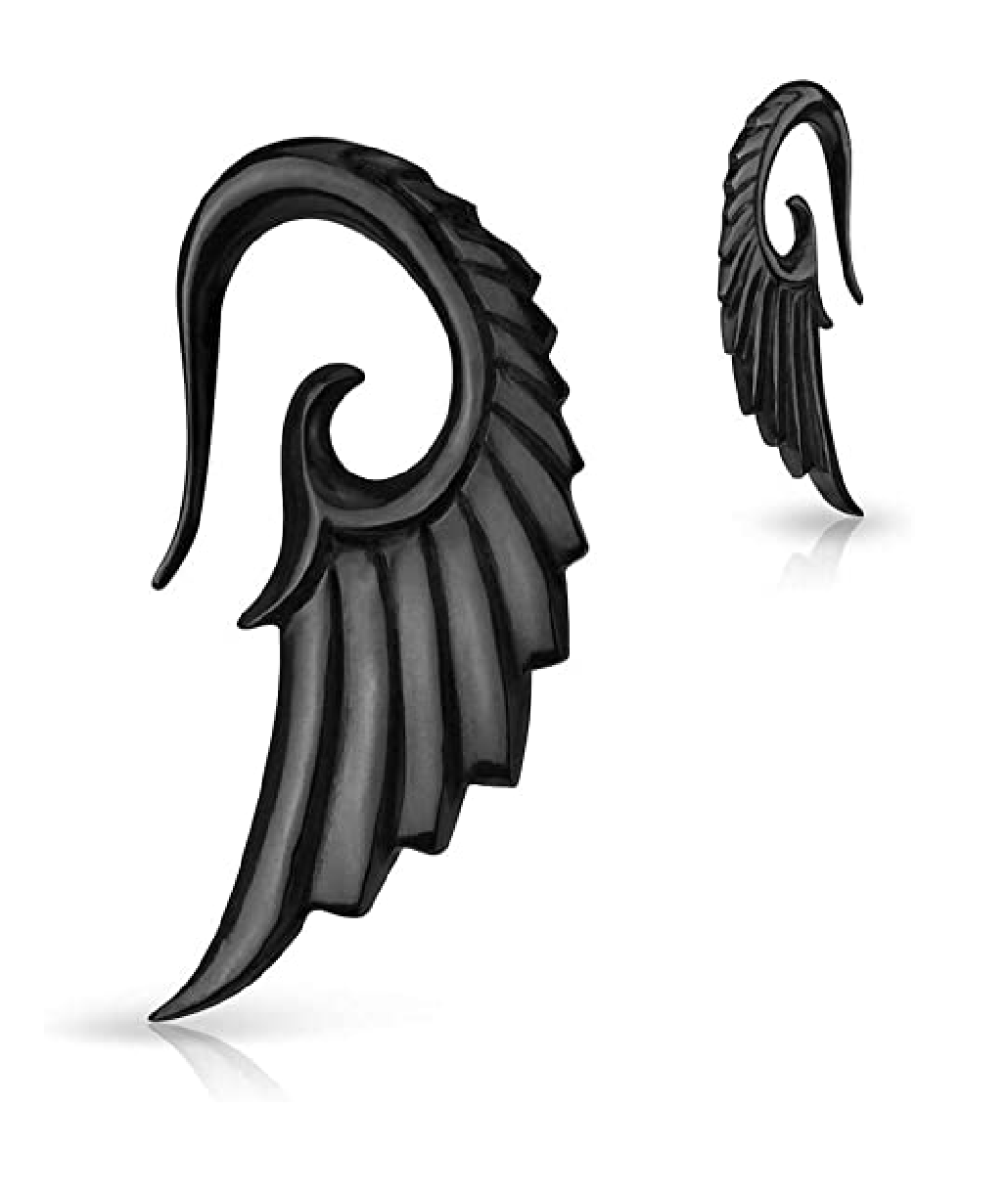 Organic Horn Angelic Wing Hand Carved Taper Tapers Impulse Piercings 8GA (3mm)