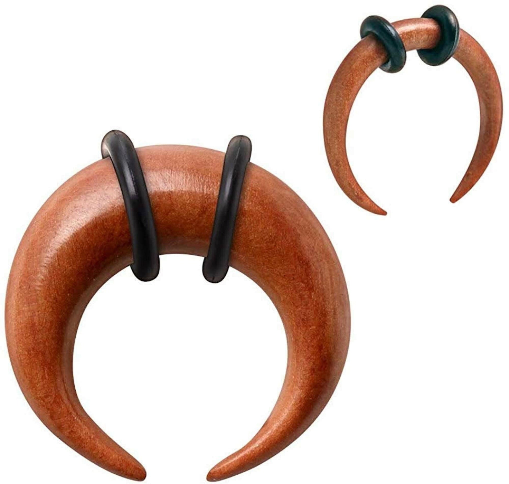 Eco-Friendly Sawo Wood Taper Pair with Comfortable Rubber O-Rings Tapers Impulse Piercings 8 gauge