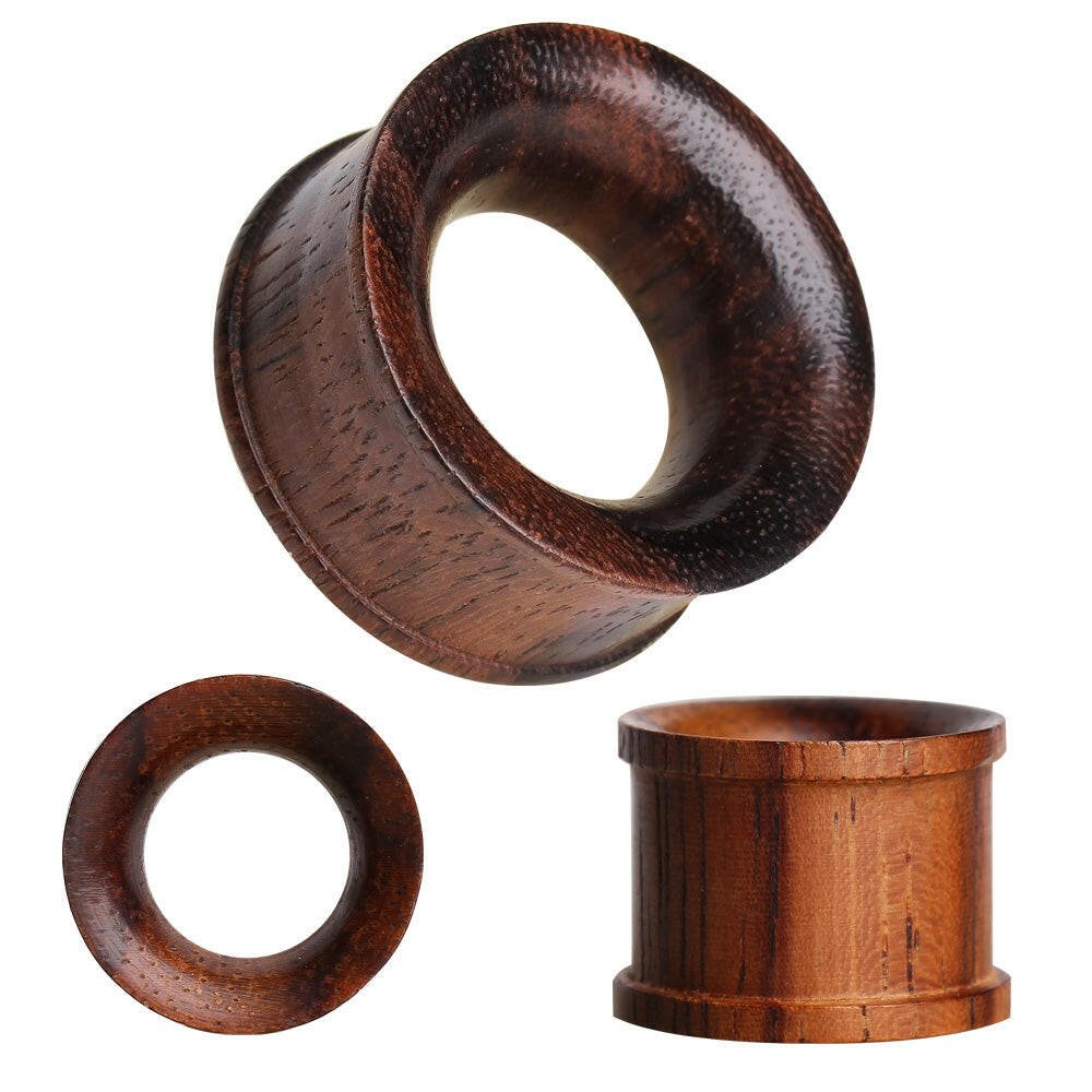 Organic Sono Wood Flesh Tunnel Plug with Double Flares Plugs Impulse Piercings 4 gauge (5mm)