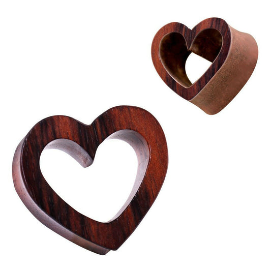 Organic Sono Wood Heart Tunnel Plug Plugs Impulse Piercings 0 gauge (8mm)