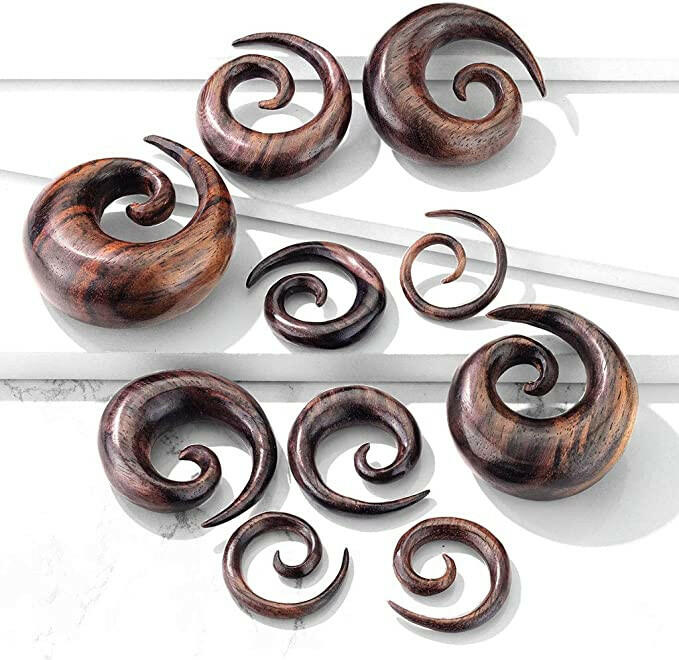 Organic Sono Wood Spiral Taper Tapers Impulse Piercings