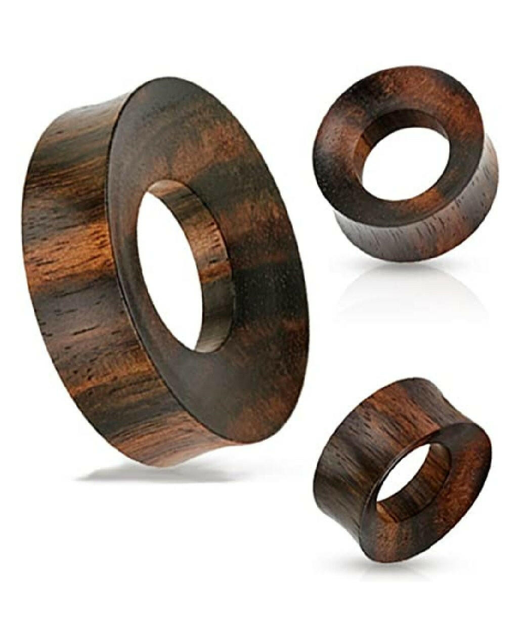 Organic Wood Large Rimmed Saddle Fit Tunnels Plugs Impulse Piercings 1" (25mm)