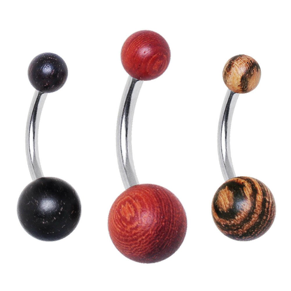 Organic Wood Navel Ring