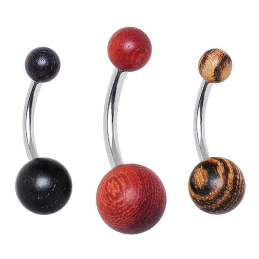Organic Wood Navel Ring