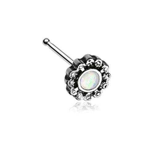 Ornate Filigree Opal Sparkle Nose Stud Ring Nose Ring Impulse Piercings