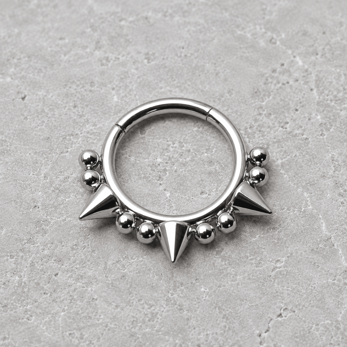 Ornate Spike Hinged Clicker Ring - Skin Metals