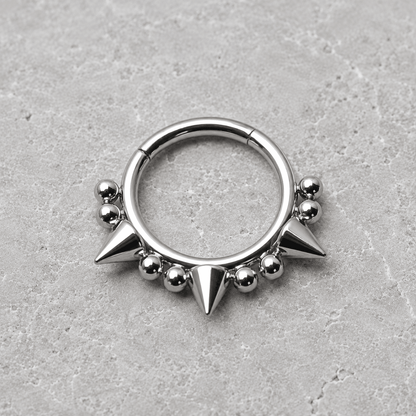 Ornate Spike Hinged Clicker Ring - Skin Metals