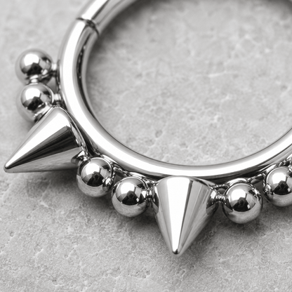 Ornate Spike Hinged Clicker Ring - Skin Metals