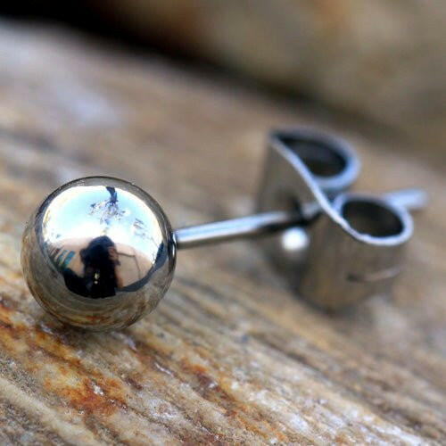 Pair of 316L Stainless Steel Ball Stud Earrings Earring Impulse Piercings