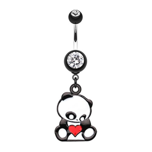 Panda Heart Belly Button Ring Navel Ring Impulse Piercings