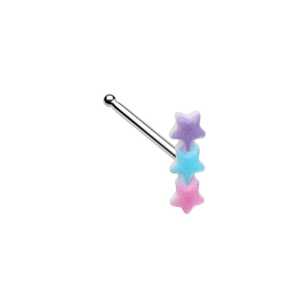 Pastel Kawaii Multi Star Nose Stud Ring Impulse Piercings