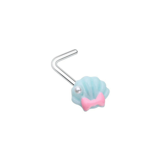 Pastel Kawaii Seashell L-Shaped Nose Ring Impulse Piercings